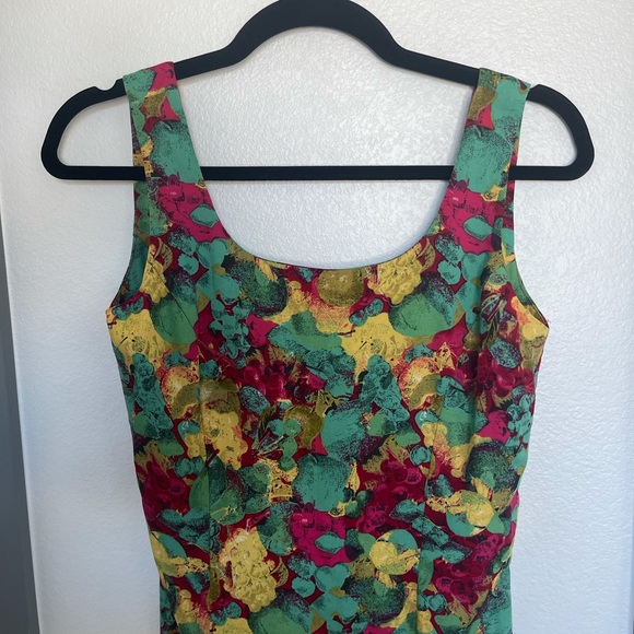 80s Floral Mini Sheath Dress - 4 - Picture 4 of 10